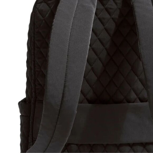 Vera Bradley Black Moonless Night Quilted Polyester Large Laptop Backpack 31 L - Picture 6 of 13